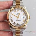 BPF Knockoff Rolex Datejust II Two Tone White Dial Roman  Markers 41mm Mens Watch